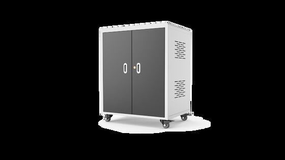 30 Charging Ports AC Charging Cart with Galvanized Sheet and ABS Engineering Plastic Dividers for Laptops and Chromebooks