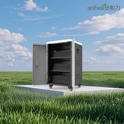 42 Port iPad กระเป๋าชาร์จ พร้อมพัดลมเย็น หลุมระบายอากาศและล็อคและกุญแจที่ปลอดภัย