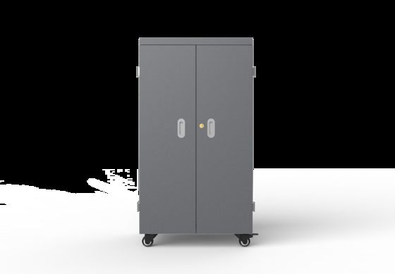 64 ท่าตู้ชาร์จแท็บเล็ต พร้อมระบบป้องกันความปลอดภัย 8S และการสร้างแผ่นเหล็กกระดาษ